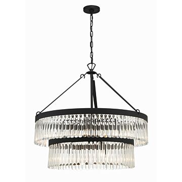 Emory Nine Light Chandelier in Black Forged by Crystorama