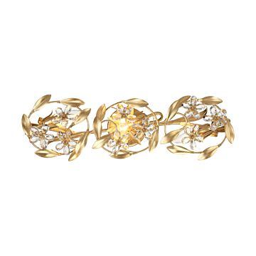 Marselle Three Light Wall Sconce in Antique Gold by Crystorama