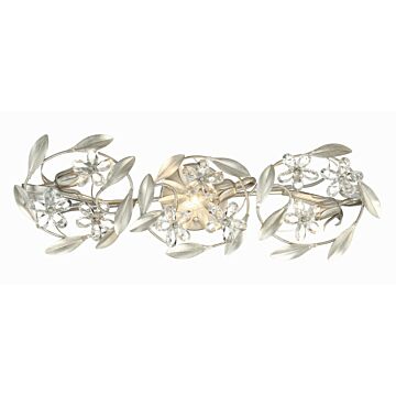 Marselle Three Light Wall Sconce in Antique Silver by Crystorama