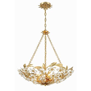 Marselle Six Light Chandelier in Antique Gold by Crystorama