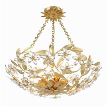 Marselle 6-Light Semi-Flush Mount in Antique Gold