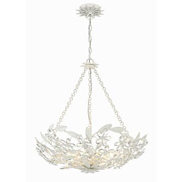 Marselle Six Light Chandelier in Matte White by Crystorama