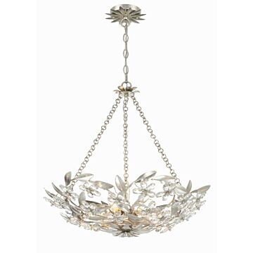 Marselle Six Light Chandelier in Antique Silver by Crystorama