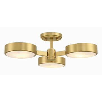 Orson Three Light Semi Flush Mount in Modern Gold by Crystorama