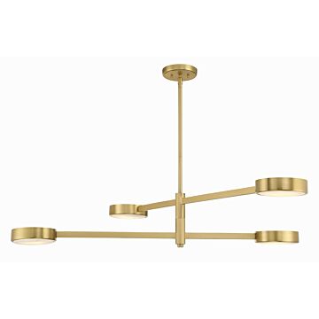 Orson Four Light Chandelier in Modern Gold by Crystorama