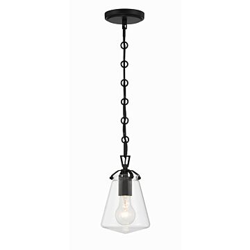 Voss One Light Mini Pendant in Matte Black by Crystorama