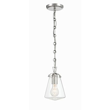 Voss One Light Mini Pendant in Polished Nickel by Crystorama