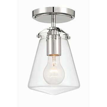 Voss 1-Light Semi-Flush Mount in Polished Nickel