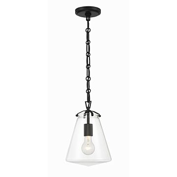 Voss One Light Mini Pendant in Matte Black by Crystorama