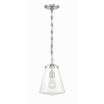 Voss One Light Mini Pendant in Polished Nickel by Crystorama