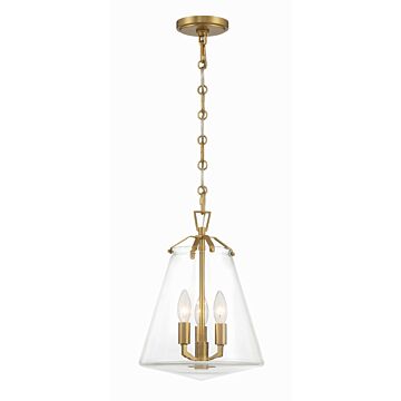 Voss Three Light Mini Chandelier in Luxe Gold by Crystorama