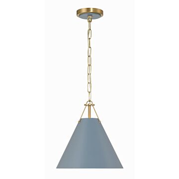 Xavier One Light Mini Pendant in Vibrant Gold   Blue by Crystorama