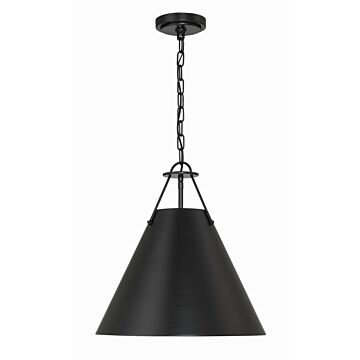 Xavier Three Light Pendant in Matte Black by Crystorama