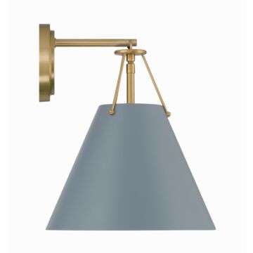 Xavier One Light Task Sconce in Vibrant Gold   Blue by Crystorama