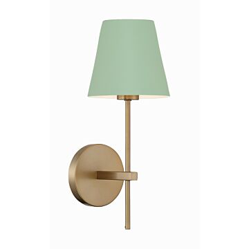 Xavier One Light Wall Sconce in Vibrant Gold   Green by Crystorama