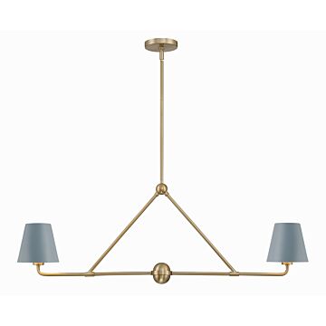 Xavier Two Light Chandelier in Vibrant Gold   Blue by Crystorama