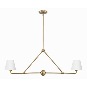 Xavier Two Light Chandelier in Vibrant Gold   White by Crystorama