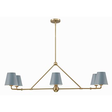 Xavier Six Light Chandelier in Vibrant Gold   Blue by Crystorama