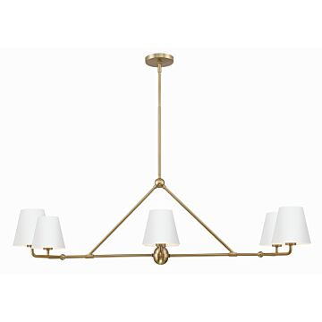 Xavier Six Light Chandelier in Vibrant Gold   White by Crystorama