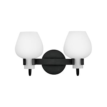 Sylvie 2-Light LED Bathroom Vanity Light in Black