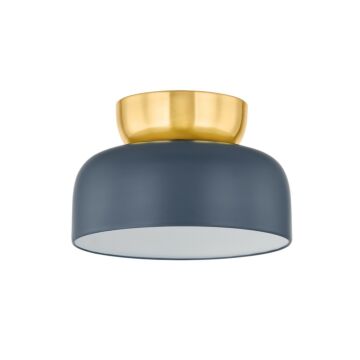 Batya One Light Flush Mount in Aged BrassSlate Blue by Mitzi