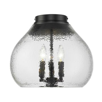 Ariella BLK Three Light Flush Mount in Matte Black by Golden