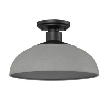Levitt One Light Outdoor Semi Flush Mount in Natural Black by Golden