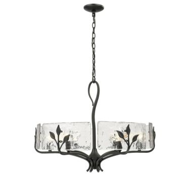 Calla Six Light Chandelier in Natural Black by Golden