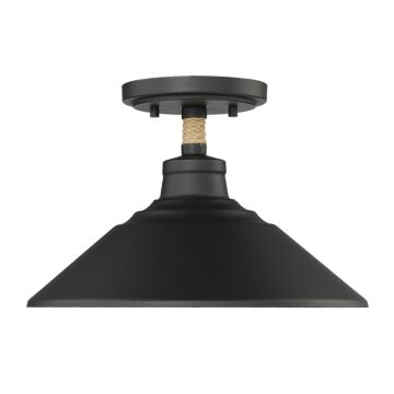 Journey One Light Semi Flush Mount in Natural Black by Golden