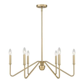 Kennedy BCB Six Light Chandelier in Brushed Champagne Bronze by Golden