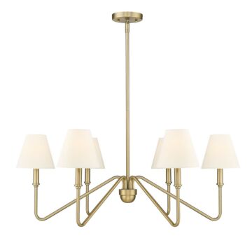 Kennedy BCB Six Light Chandelier in Brushed Champagne Bronze by Golden