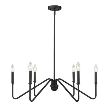 Kennedy Six Light Chandelier in Natural Black by Golden