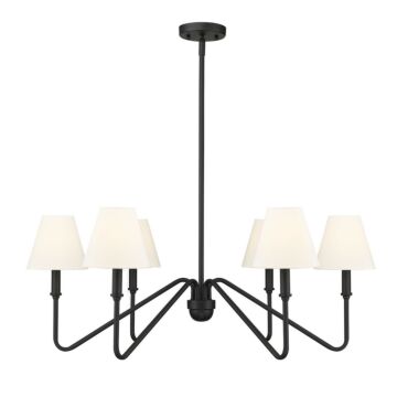 Kennedy Six Light Chandelier in Natural Black by Golden