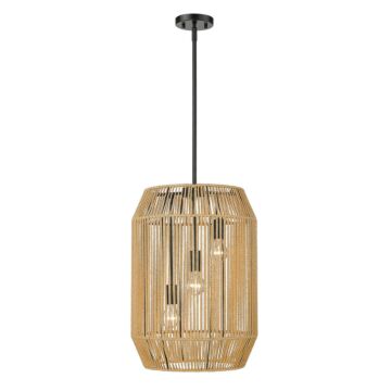Marlee Three Light Pendant in Matte Black by Golden