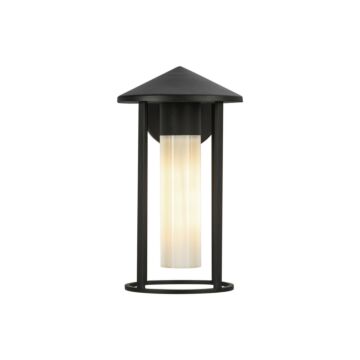 Tenko One Light Exterior Wall Mount in Black Glossy Opal Glass by Alora