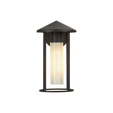 Tenko One Light Exterior Wall Mount in Bronze Glossy Opal Glass by Alora