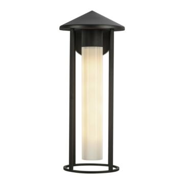 Tenko One Light Exterior Wall Mount in Black Glossy Opal Glass by Alora