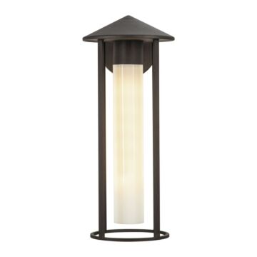 Tenko One Light Exterior Wall Mount in Bronze Glossy Opal Glass by Alora