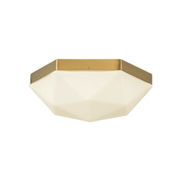 Krysta Two Light Flush Mount in Brushed Gold Opal Glass by Alora