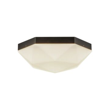 Krysta Two Light Flush Mount in Matte Black Opal Glass by Alora