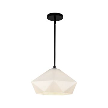 Krysta One Light Pendant in Matte Black Opal Glass by Alora
