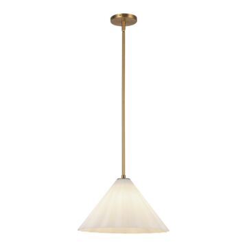 Serena One Light Pendant in Aged Brass Opal Glass by Alora