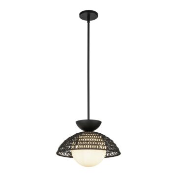 Perth One Light Pendant in Matte Black Opal Glass by Alora