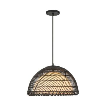Bondi One Light Pendant in Matte Black Opal Glass by Alora