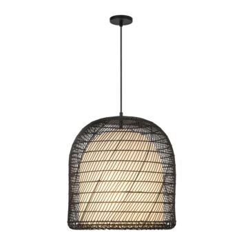 Bondi One Light Pendant in Matte Black Opal Glass by Alora