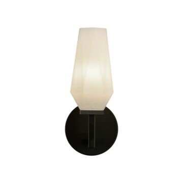 Krysta One Light Wall Vanity in Matte Black Opal Glass by Alora