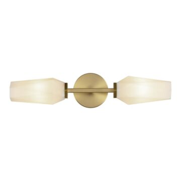 Krysta Two Light Wall Vanity in Brushed Gold Opal Glass by Alora
