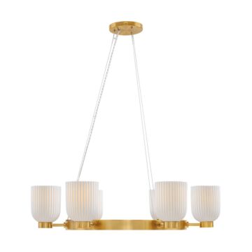 Isla Blanca Six Light Chandelier in Warm Brass by Savoy House
