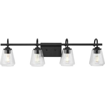 Martenne 4-Light Bathroom Vanity Light & Vanity in Matte Black
