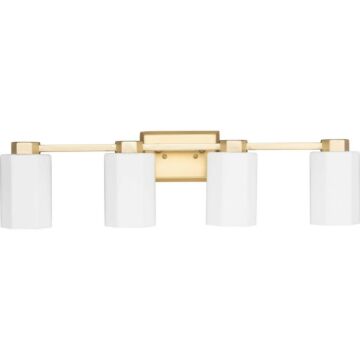 Estrada 4-Light Bathroom Vanity Light & Vanity in Brushed Gold